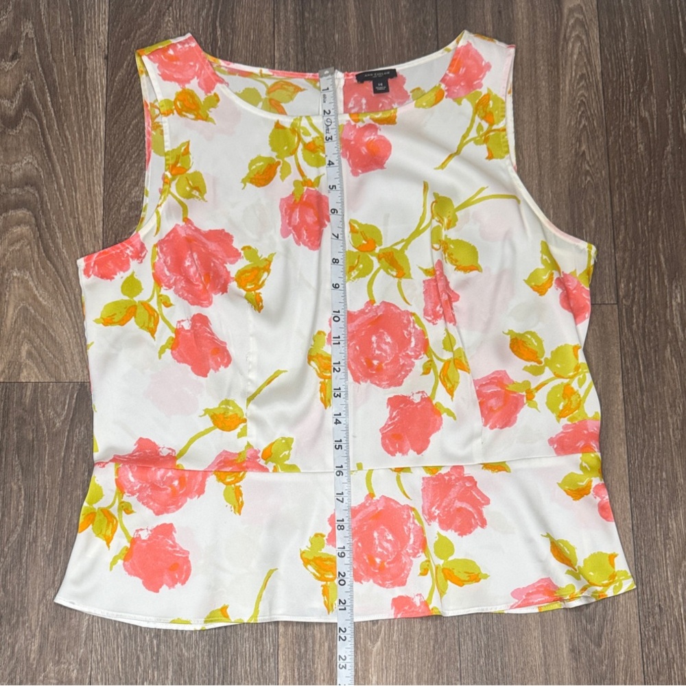 Ann Taylor Floral Tank Top - Pink and Yellow Women’s Size 14 - Picture 7 of 11